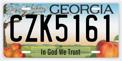 GA license plate CZK5161