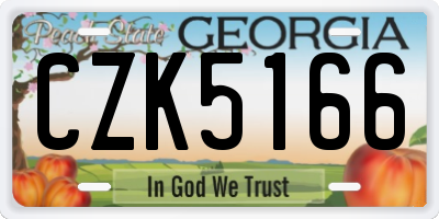 GA license plate CZK5166