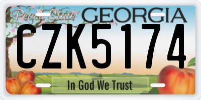 GA license plate CZK5174