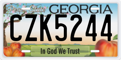 GA license plate CZK5244