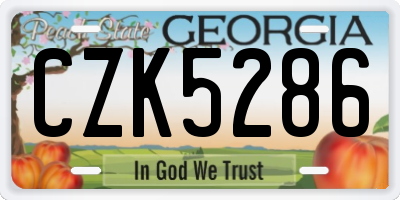 GA license plate CZK5286