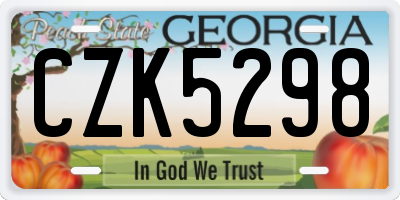 GA license plate CZK5298