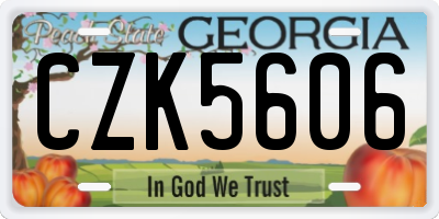GA license plate CZK5606