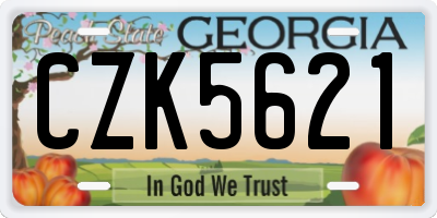 GA license plate CZK5621