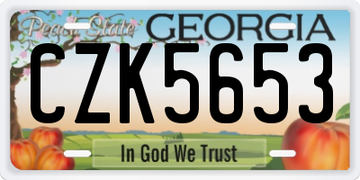 GA license plate CZK5653