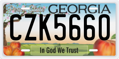 GA license plate CZK5660