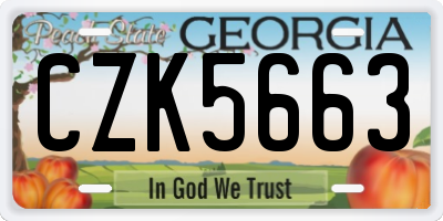 GA license plate CZK5663