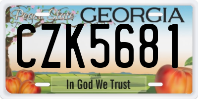 GA license plate CZK5681