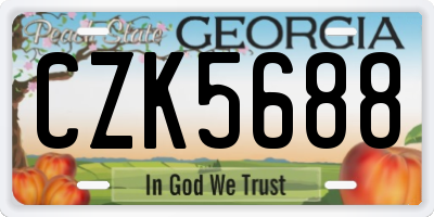 GA license plate CZK5688