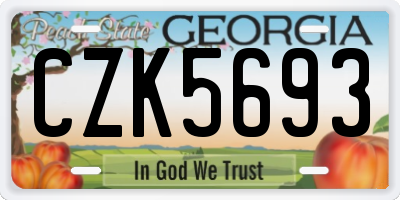 GA license plate CZK5693