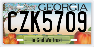 GA license plate CZK5709