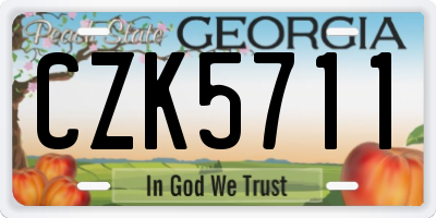 GA license plate CZK5711