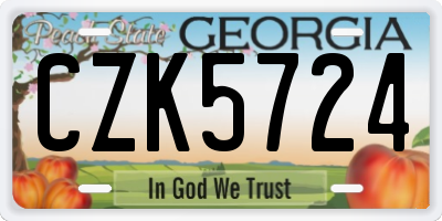 GA license plate CZK5724
