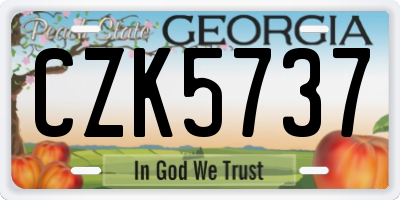 GA license plate CZK5737