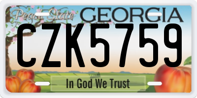 GA license plate CZK5759