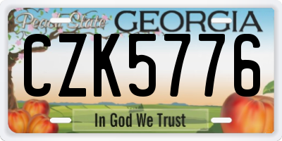 GA license plate CZK5776