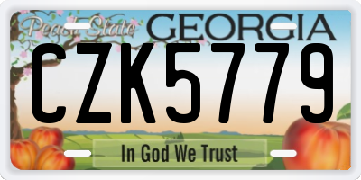 GA license plate CZK5779