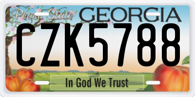GA license plate CZK5788