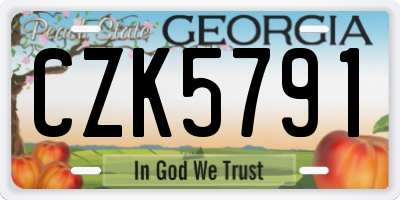GA license plate CZK5791