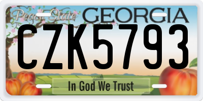 GA license plate CZK5793