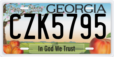 GA license plate CZK5795