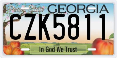 GA license plate CZK5811