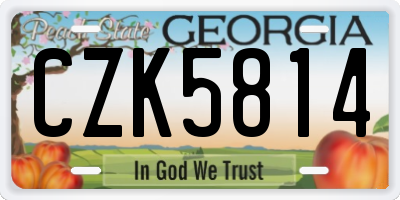 GA license plate CZK5814