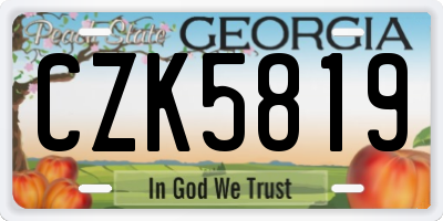 GA license plate CZK5819