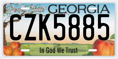 GA license plate CZK5885