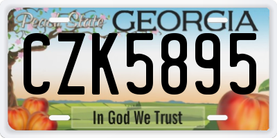 GA license plate CZK5895