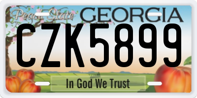 GA license plate CZK5899