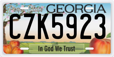 GA license plate CZK5923