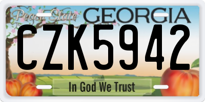 GA license plate CZK5942