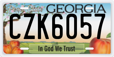 GA license plate CZK6057