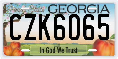 GA license plate CZK6065