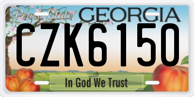 GA license plate CZK6150