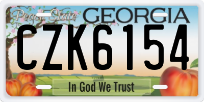 GA license plate CZK6154
