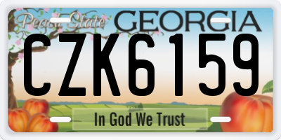 GA license plate CZK6159