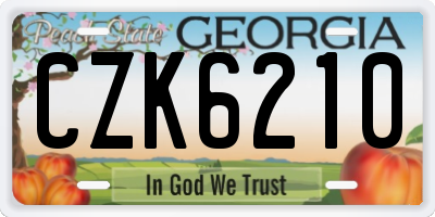 GA license plate CZK6210