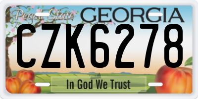 GA license plate CZK6278