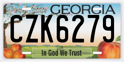 GA license plate CZK6279
