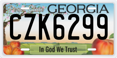 GA license plate CZK6299