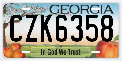 GA license plate CZK6358