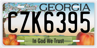 GA license plate CZK6395