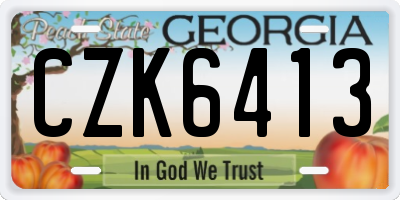 GA license plate CZK6413