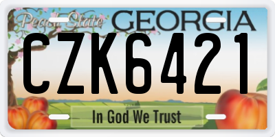 GA license plate CZK6421