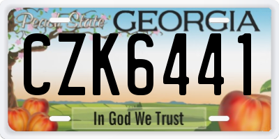 GA license plate CZK6441