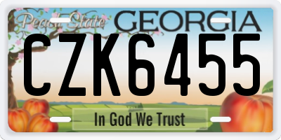 GA license plate CZK6455