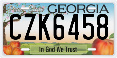GA license plate CZK6458