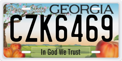 GA license plate CZK6469
